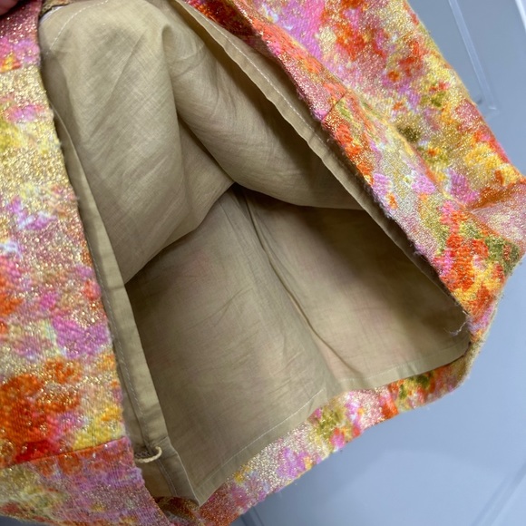 Free People Metallic Tweed Dress Floral Gold Brocade - Picture 7 of 7